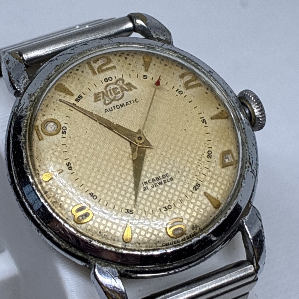 ENICAR 21 JEWELS AUTOMATIC Vintage DIAL Cal. AS1361 SWISS MEN'S WATCH - RUNNING!